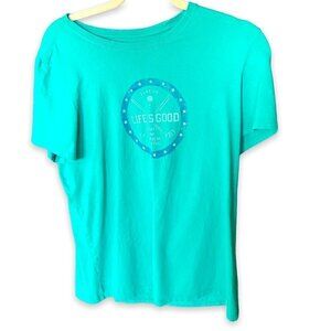 Crusher Golf Tee Short Sleeve May The Course Be With You Women's Sz Large Blue